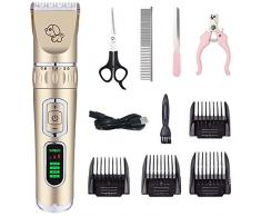 MikusangT Hundepflege-Clipper Cat Clippers Hochleistungs-geräuscharmes 3-Gang-LCD-Leistungsdisplay Hochleistungs-Elektrotrimmer-Kits Wiederaufladbare Kabellose Tierpflege-Tools