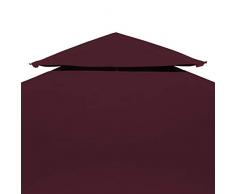 mewmewcat 2-Stufiges Pavillondach Ersatzdach 3 x 3 m | Pavillon Dach mit PVC-Beschichtung | Wasserdicht Pavillonabdeckung 310 g/m² | für Pavillon Gartenzelt