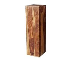 Pharao24 Pflanzensäule aus Sheesham Massivholz handgearbeitet Breite 15 cm Höhe 65 cm Tiefe 15 cm
