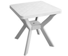 Multistore 2002 Robuster Gartentisch Campingtisch Beistelltisch 70x70cm Vollkunststoff Balkontisch Terrassentisch Kunststofftisch - Weiss