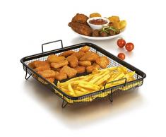 GOURMETmaxx Backofen Edelstahl- Grillkorb Grillgitter, Grillblech, für fettarmes Heißluft-Garen im Ofen