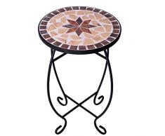 Garten Beistelltisch Mosaiktisch Rund Balkontisch Kleine Gartentische Blumenhocker Balkon Bistrotische Rund Mosaik Gartentisch