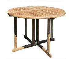 Klapptisch Savona rund Teak Massivholz Durchmesser 80 cm