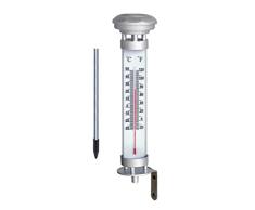 Solar Gartenthermometer mit LED Beleuchtung inkl. Erdspieß und Wandhalterung | zur Boden- oder Wandmontage geeignet | bis zu 8 Stunden Leuchtdauer | Höhe des Thermometers ca. 56,5 cm