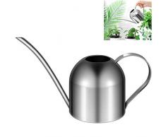 Yardwe Edelstahl Gießkanne 1000ml Giesskanne Blumengießkanne Gartengießkanne Blumengießkanne Topf Garten Pflanzen Lange Tüllen Gießkanne Gartengeräte für Familie Büro Topfpflanzen Bonsai Bewässerung