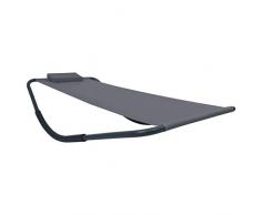 vidaXL Gartenbett Sonnenliege Gartenliege Relaxliege Gartenmöbel Liege Liegestuhl Strandliege Freizeitliege Terrassenliege Grau 200x90cm Stahl