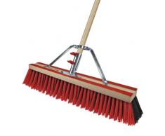 Strassenbesen BULLDOZER 60 cm - PET Borsten in rot/schwarz - mit Stiel