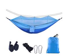 Etmury Große Hängematte, Extra-Breit 260 x 140cm, 300kg Tragfähigkeit, Outdoor Doppelhängematte mit Aufhängeseilen und Stahlkarabinern (Dunkelblau)