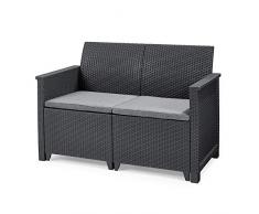 Koll Living Garden Lounge Sofa, 2-Sitzer - stilvolles Sofa in Rattan Optik - inklusive Sitzkissen - ergonomische Rückenlehne für maximalen Sitzkomfort