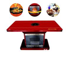 BLLJQ Multifunktionaler Elektrischer Heiztisch, Heizgeräte, Elektro-großgeräte, Electric Hob Für Trockner, Western Dining Table Desks Household Coffee Table,Rot