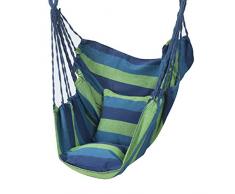 YOUCAI Hängesessel mit 2 Kissen, Bis 200Kg Belastbar, Hängesitz Hängestuhl 1 Person Hängematte Hängeschaukel Grün 130x100cm