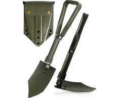 normani EXTRA STABIL - BW Klappspaten mit Tasche, Bundeswehr/US Army Militär Schaufel/Feldspaten/Spaten aus Carbonstahl/Stahl - Ideal für Outdoor, Camping, Survival und Jagd Farbe Olive
