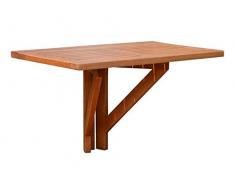Spetebo Eukalyptus Balkontisch - 60x40 cm - Holz Klapptisch Balkon Tisch Hängetisch klappbar