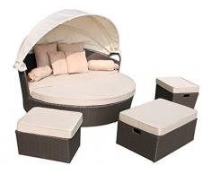 Design Polyrattan Lounge Insel Loungeset Loungeinsel St. Tropez (Anthrazit)