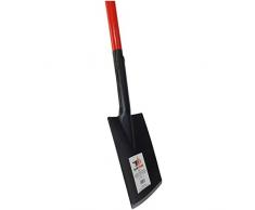 SHW-FIRE 59087 Kraftspaten Gärtnerspaten Gartenspaten Kraft Spaten Gärtner Form Pulverbeschichtet mit Stiel Stahlrohrstiel mit Knauf Hartholzknauf 92 cm