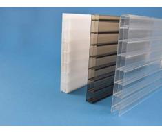 ACRYLSHOP24 Terrassendach Terrassenüberdachung Carport Komplettset Polycarbonat 16mm 3-Fach Stegplatten farblos klar 16mm Stegplatten Tiefe:3000mm|Breite:4100mm - Mehrere Maße verfügbar