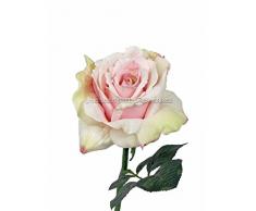 Künstliche Rosen Blume mit mehrfarbiger Blüte, 31cm - Kunstpflanze künstliche Blumen Kunstblumen Blumensträuße künstlich, Seidenblumen oder Blumen aus Plastik Kunststoff --> großes Kunstblumen Sortiment