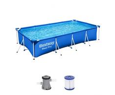 Bestway Steel Pro Framepool-Set, eckig, mit Filterpumpe 400 x 211 x 81 cm