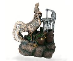 Springbrunnen Hahn Zimmerbrunnen mit LED-Beleuchtung Gartenbrunnen Tischbrunnen