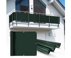 Balkon Sichtschutz 6x0,75 m grün Balkonsichtschutz Balkonverkleidung Sichtschutzmatte Balkonverkleidung Balkonbespannung