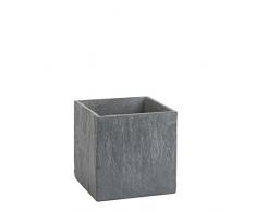 Mica decorations Slate Übertopf, Sand-Zement, H.Grau, 15 x 15 x 15 cm