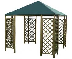Pavillon 3x3 m aus Holz KDI mit Dach Gartenlaube mit Rankelementen
