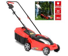 (NEU) HECHT Elektrorasenmäher Mäher mit 1400 Watt Elektro Motor und 34 cm Schnittbreite für schöne gepflegte Rasenflächen im Garten bis 600 m2 elektro rasenmäher