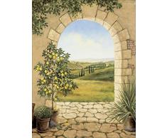 Poster Kunstdruck oder Leinwand-Bild-Druck Artland Wandbild fertig aufgespannt auf Keilrahmen A. Heins Zitronenbaum vorm Torbogen in verschiedenen Größen und Farben erhältlich