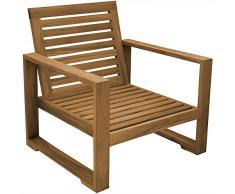 Teako Design Lounge Sessel Treviso Teak Massivholz Gartensessel Teakholz Wetterfest Gartenstuhl Terrassensessel