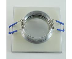 IP44 Alu- Feuchtraum Badezimmer Einbaurahmen Bicolor eckig Terrassenüberdachung Beleuchtung mit Klickverschluß Spritzwassergeschützt Unterbauleuchten Alu-Einbaurahmen Starr geeignet für MR16, GU10 LEDs 230V Hochvolt Halogen