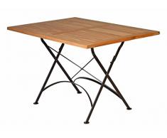 Kai Wiechmann Klapptisch Bellevue Teak-Holz Garten 120 x 80 cm klappbar, wetterfest, rostfrei
