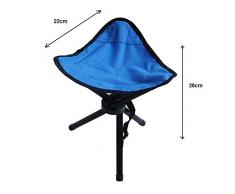 zanasta Dreibein-Hocker Camping Stuhl 28cm Sitzhöhe, Sitzhocker faltbar für Freizeit, Garten, beim Camping, Angeln und mehr, handliche 280g leicht, Blau