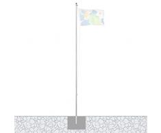 Vispronet® Alu-Fahnenmast 6,20 m/ø 50 mm mit Kunststoffbodenhülse ✓ 5-teiliges Mastrohr ✓ Outdoor ✓ leicht ✓ Aluminium