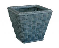 Papierkorb / Blumenübertopf aus Rattan in der Farbe Blau - Versandkostenfrei in DE