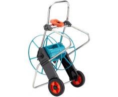 GARDENA Metall Schlauchwagen 100: Stabile, beschichtete Schlauchtrommel, abgewinkelter Schlauchanschluss, Nachtropfstopp, Handkurbel, Max. 100 m 1/2, 80 m 5/8, 50 m 3/4, 25 m 1 (2674-20)