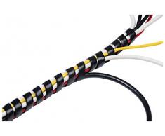 D-Line CTW2.5B Kabelspirale in Schwarz | Kabel-Spiralschlauch für hochwertiges Kabelmanagement | Länge 2,5 m | Spiral-Kabelschlauch dehnbar für 10–40 mm breite Kabelbündel - Schwarz