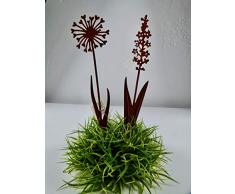 Dio Pusteblume Hyazinthe Blumen edelrost Metall Gartenstecker Beetstecker