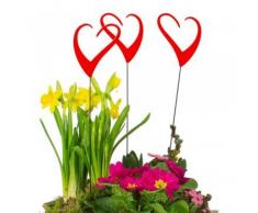 CIM Sonnenfänger - Sun Dancer HEARTS rot (3er Set) - lichtreflektierend - Breite: 7cm, Standhöhe: 33cm - inkl. Standstab