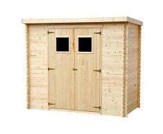 TIMBELA M310 Hölzernes Gartenhaus im Freien - Kiefer/Fichte Chalet - Flachdach - 235x130 cm - 2.63m2