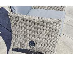 greemotion Sessel Malmö grau, inkl. Auflagen, stufenlos verstellbare Rückenlehne, Gartenstuhl aus robustem Polyethylengeflecht, hochwertiges Aluminiumgestell, witterungsbeständig und pflegeleicht