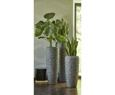 Klocke Pflanzgefäße Moderne & Hochwertige Pflanzvase – Neuheit 2020:Broken Struktur - Fiberglas - Mit Einsatz – Interior Design - Indoor Kübel/Vase (Medium: 100cm, Graphit)