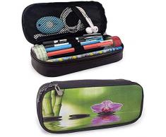 Spa Collection Federmäppchen Spa Blumenschmuck Sommerferien Exotisch Positiv Blumenstrauß Bildmuster Grün Schwarz Lila