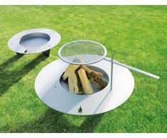 Radius 100 cm Edelstahl Fireplate Feuerstelle - Grill nachrüstbar - 531 f