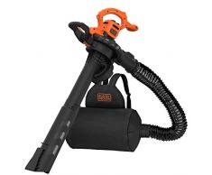 Black+Decker 3-in-1 Elektro-Laubsauger & Laubbläser (2.900 Watt, mit Häcksler, hohe Blasgeschwindigkeit von 315 km/h, 55l Fangsack-Rucksack, für Terrassen, Wege, Einfahrten) BEBLV260