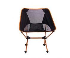 ZM＆ Orange Campingstuhl Einfacher Tragbarer Klapp-Outdoor-Sessel Metall-Schmiedeeisen-Angelstuhl