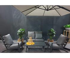 Atlantis | Roma | 1x Sofa 2-Personen, 2X Gartensessel, 1x Alu Tisch, 8X Kissen | Aluminium Lounge Set Gartenmöbel Loungeset Gartenlounge Loungegruppe