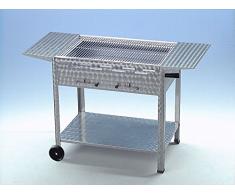 Holzkohlegrill Edelstahl 4er, mobil mit Seitenablagen