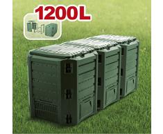 Garten Komposter 1200L Grün Modul Thermokomposter Kompostbehälter Kunststoff