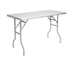 Zelsius Edelstahl Klapptisch für den Garten | Campingtisch | Gartentisch (122 x 61 x 78 cm)