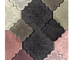 @tec Betonform Schalungsform Gießform Polypropylen (Kunststoff) - SET - Terrassenplatte/Gehwegplatte - französische Lilie Orient - SET bestehend aus 6 Formen